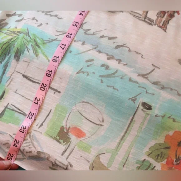 Chicoâs Tropical Beach Scene Sheer Blouse (Size 3 / XL) - Picture 9 of 12